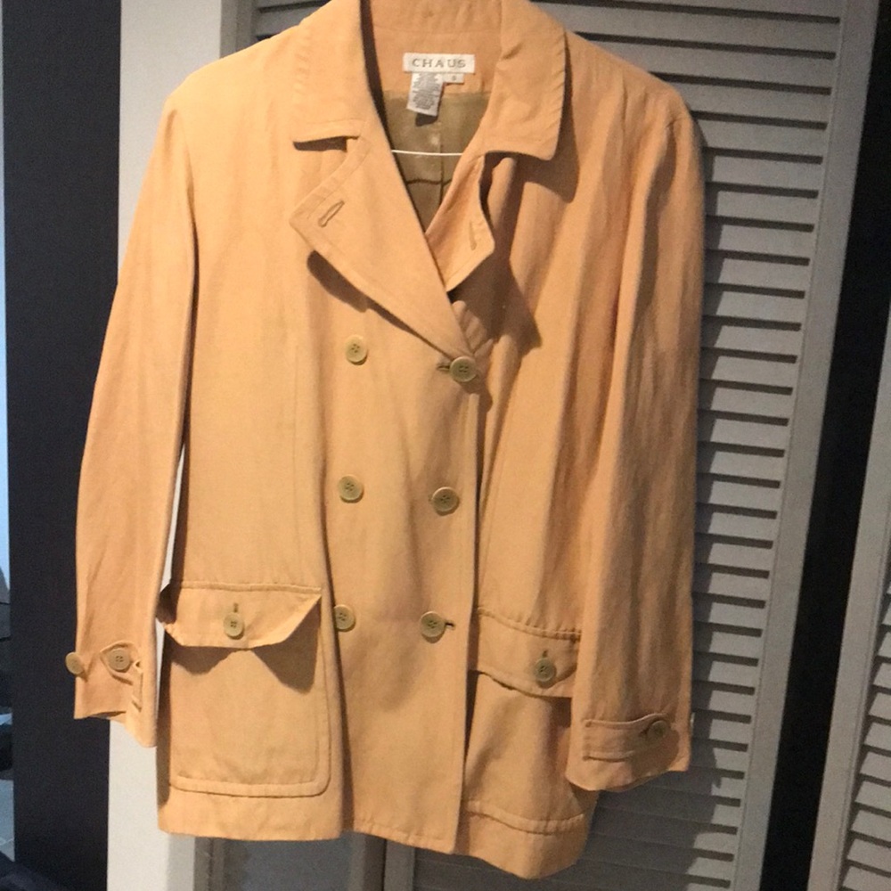 CLEARANCE - “Chaus” Double- Breasted Linen Jacket